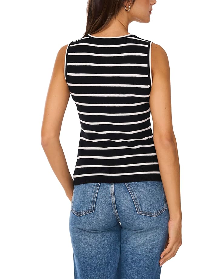 Vince Camuto Stripe Tank With Tipping Women's Rich Black