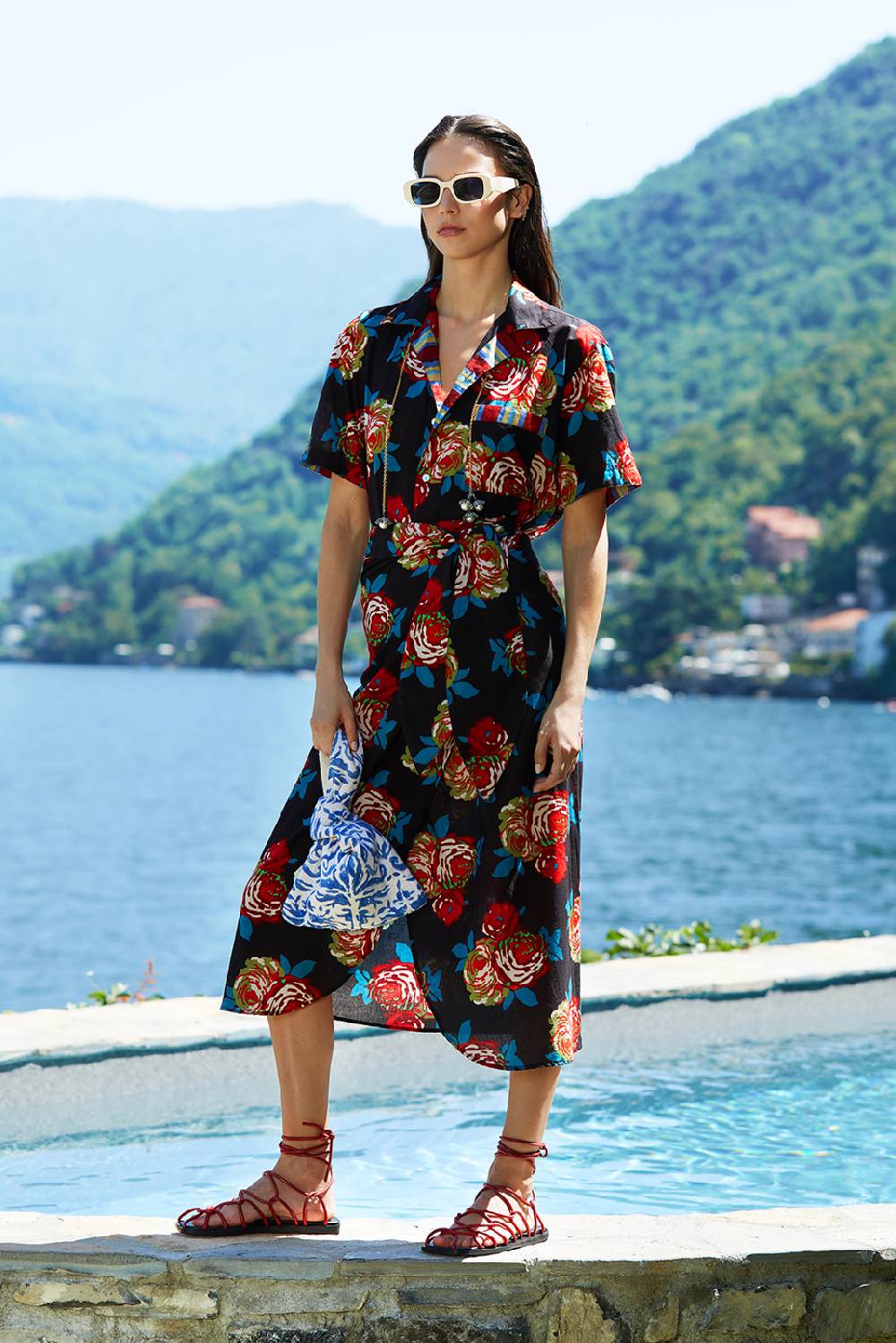 Lisa Corti camicia hawaian bold rose black Sottocosto | Abbigliamento