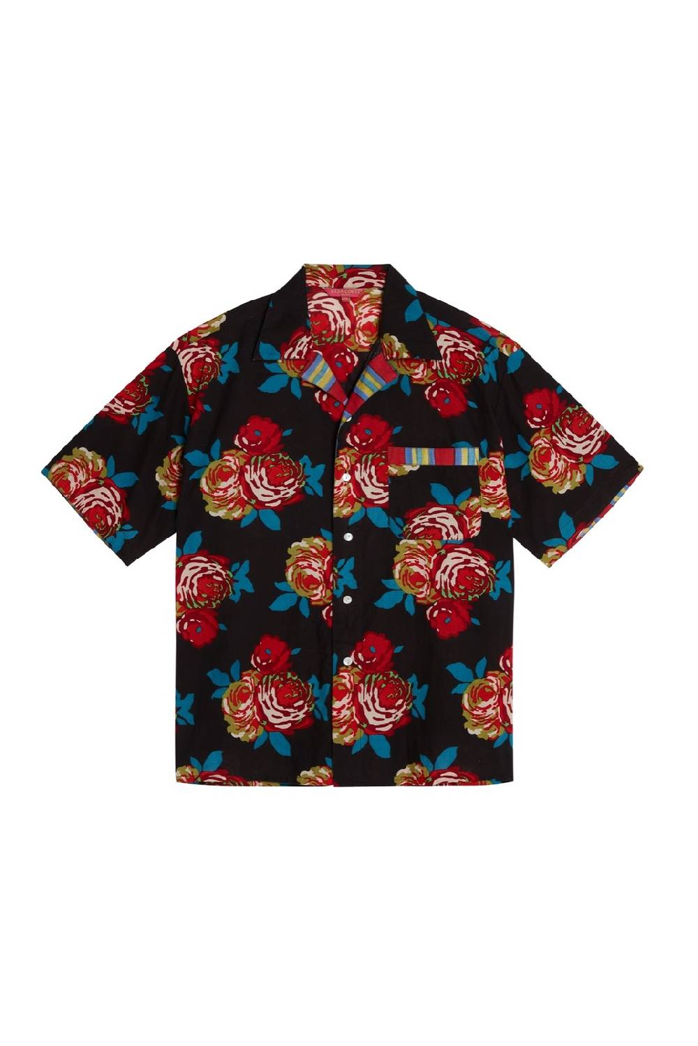 Lisa Corti camicia hawaian bold rose black