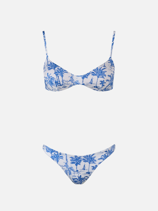 Mc2 Saint Barth Bikini da donna con bralette scollo toile de Jouy May Naomi