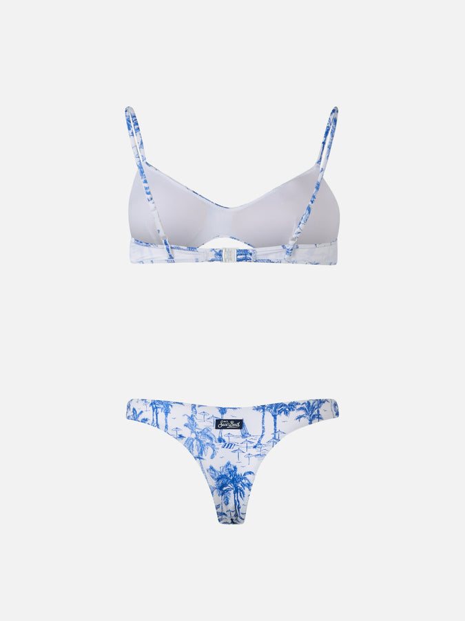 Mc2 Saint Barth Bikini da donna con bralette scollo toile de Jouy May Naomi